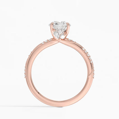 1.60 Carat Princess Halo Design Solitaire Lab Diamond Ring 18K - Florina 