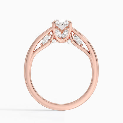 1.30 Oval Kesim Hidden Halo Tasarım Tektaş Laboratuvar Pırlanta Yüzük - Dalara