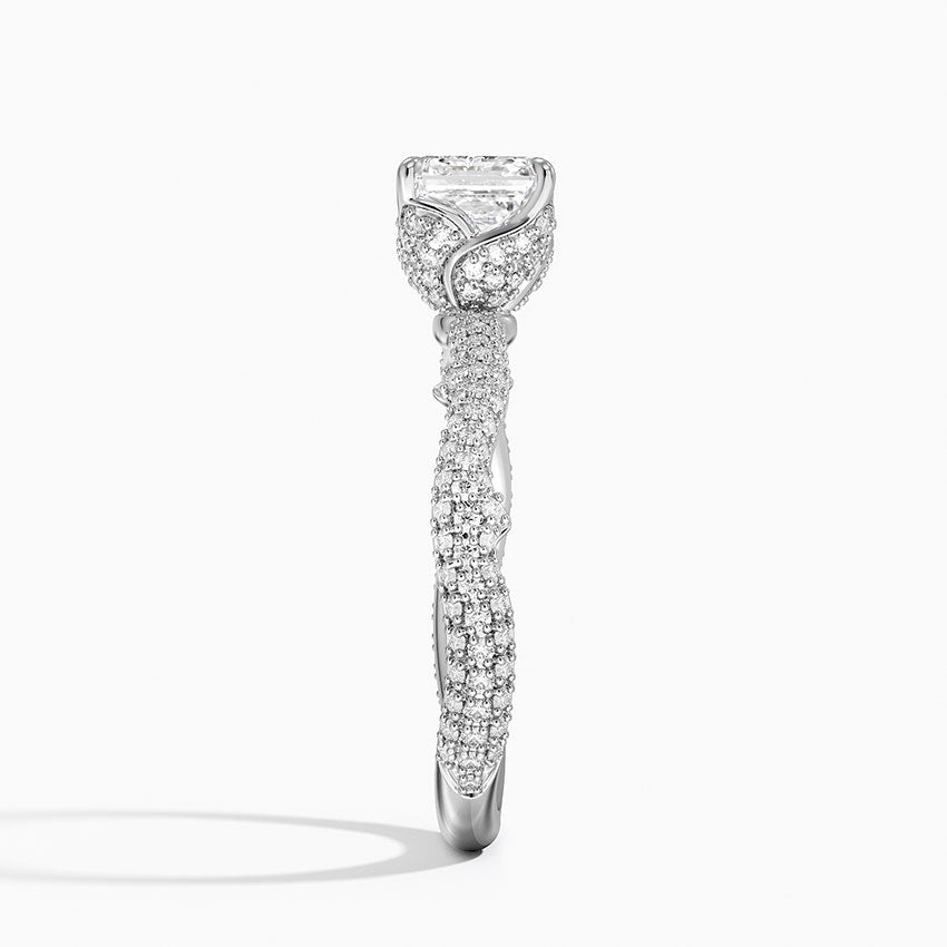 1.75 Karat Asscher Kesim Hidden Halo Tasarım Tektaş Laboratuvar Pırlanta Yüzük - Sorrento