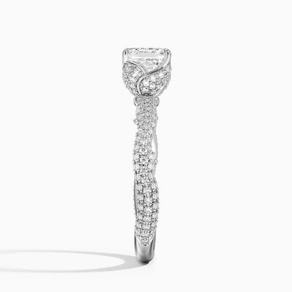 1.75 Asscher Kesim Hidden Halo Tasarım Tektaş Laboratuvar Pırlanta Yüzük - Filara