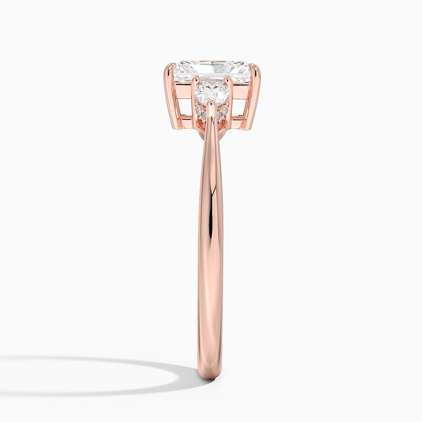 1.50 Karat Radiant Kesim Hidden Halo Tasarım Tektaş Laboratuvar Pırlanta Yüzük - Madrid