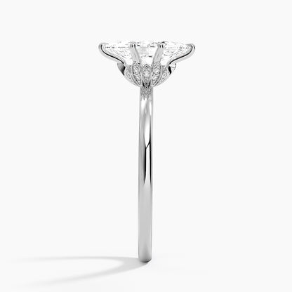 1.60 Carat Princess Halo Design Solitaire Lab Diamond Ring 18K - Florina 