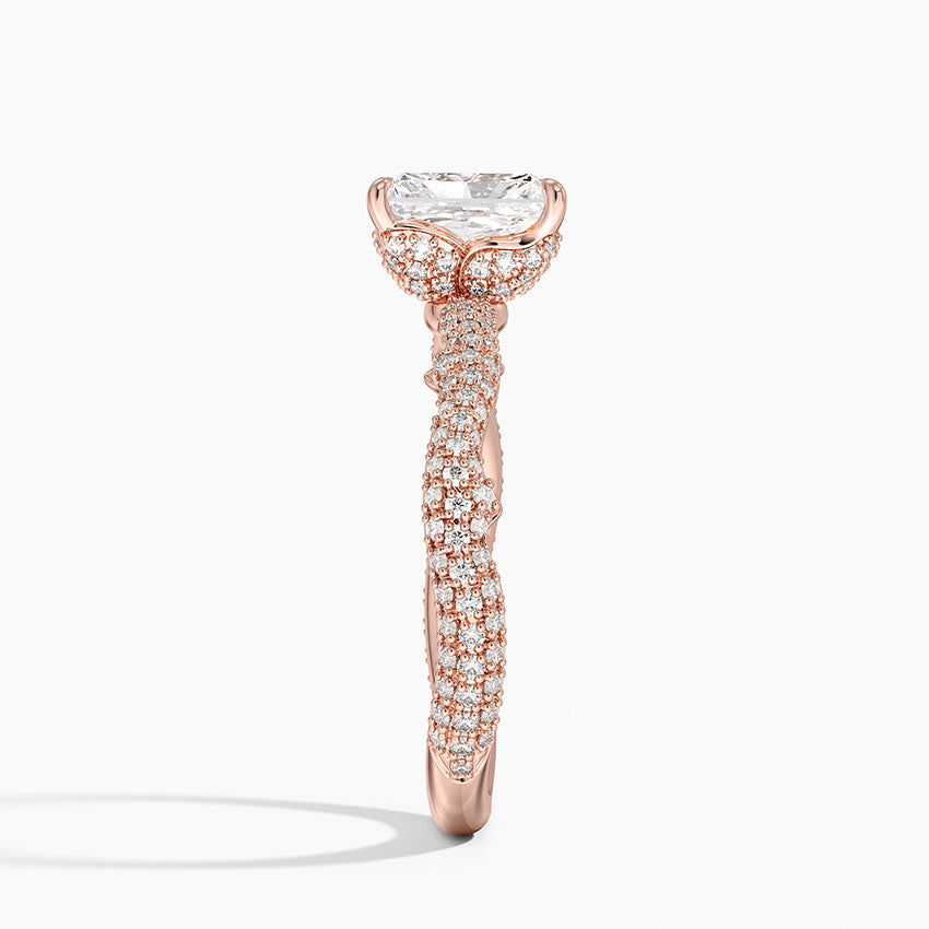1.75 Karat Radiant Kesim Hidden Halo Tasarım Tektaş Laboratuvar Pırlanta Yüzük - Sorrento