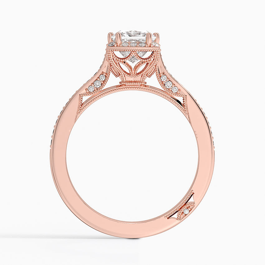 1.50 Prenses Kesim Halo Tasarım Tektaş Laboratuvar Pırlanta Yüzük 18K - Tilara