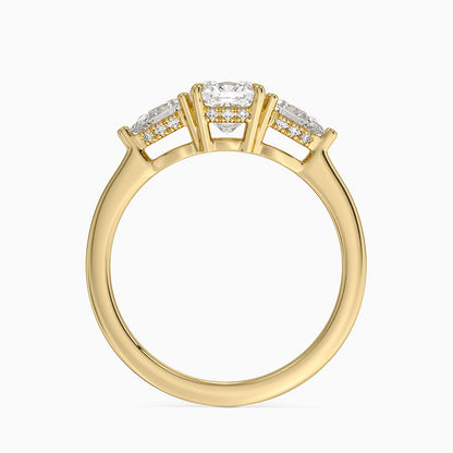 1.60 Carat Princess Halo Design Solitaire Lab Diamond Ring 18K - Florina 