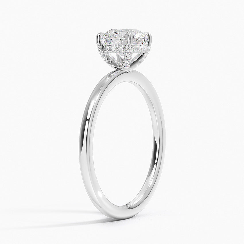 1.60 Carat Princess Halo Design Solitaire Lab Diamond Ring 18K - Florina 