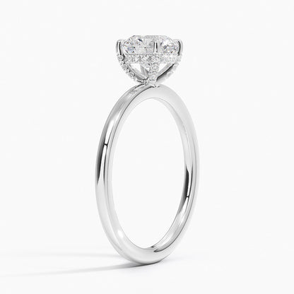 1.60 Carat Princess Halo Design Solitaire Lab Diamond Ring 18K - Florina 