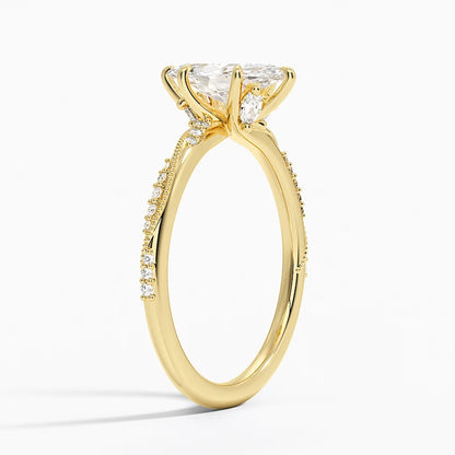 1.60 Carat Princess Halo Design Solitaire Lab Diamond Ring 18K - Florina 