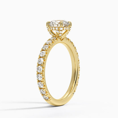 1.75 Karat Hidden Halo Tasarım Tektaş Laboratuvar Pırlanta Yüzük 18K  - Selora