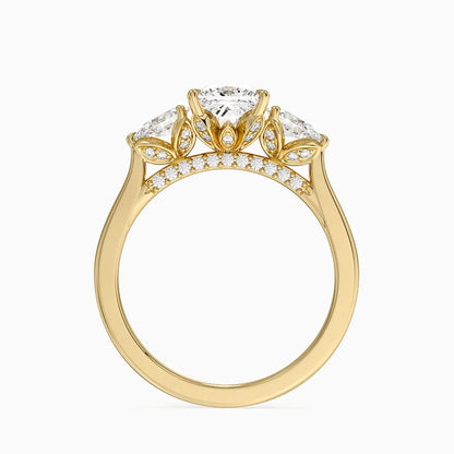 1.60 Carat Princess Halo Design Solitaire Lab Diamond Ring 18K - Florina 
