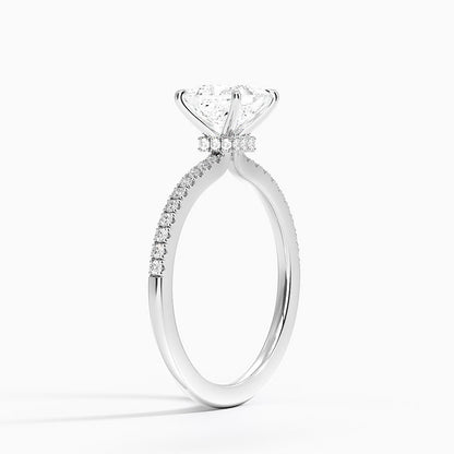 1.60 Carat Princess Halo Design Solitaire Lab Diamond Ring 18K - Florina 