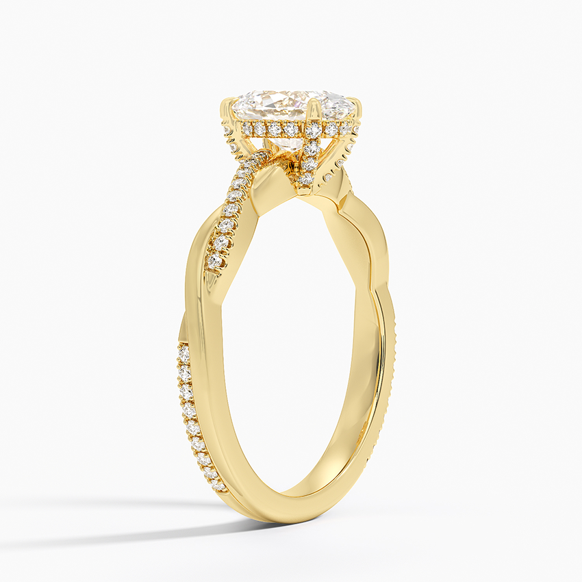 1.25 Karat Oval Kesim Hidden Halo Tasarım Tektaş Laboratuvar Pırlanta Yüzük - Riga