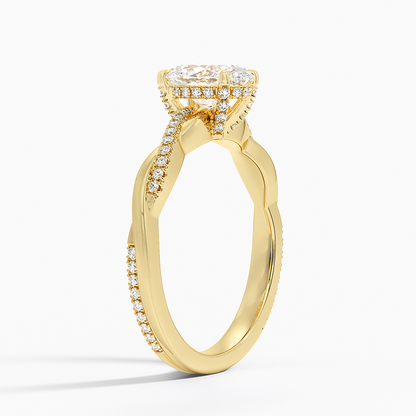 1.60 Carat Princess Halo Design Solitaire Lab Diamond Ring 18K - Florina 