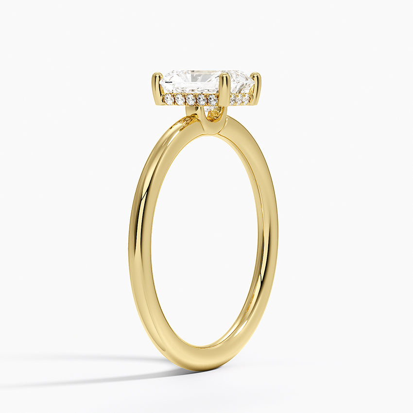 1.10 Karat Radiant Kesim Hidden Halo Tasarım Tektaş Laboratuvar Pırlanta Yüzük - Lucerne