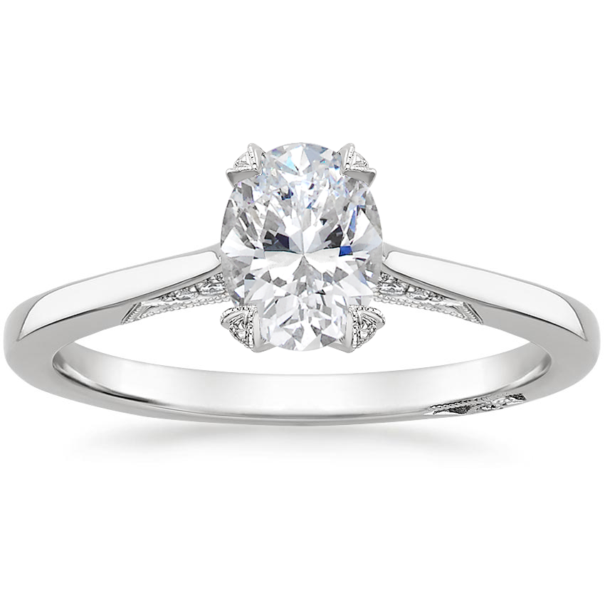 1.25 Karat Oval Kesim Hidden Halo Tasarım Tektaş Laboratuvar Pırlanta Yüzük - Zurich