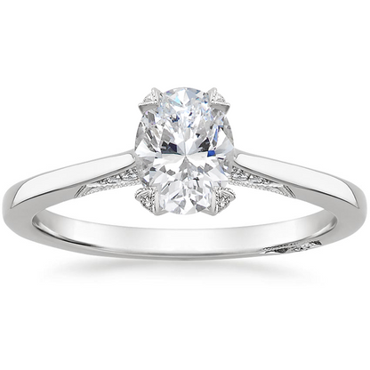 1.25 Oval Kesim Hidden Halo Tasarım Tektaş Laboratuvar Pırlanta Yüzük - Telara