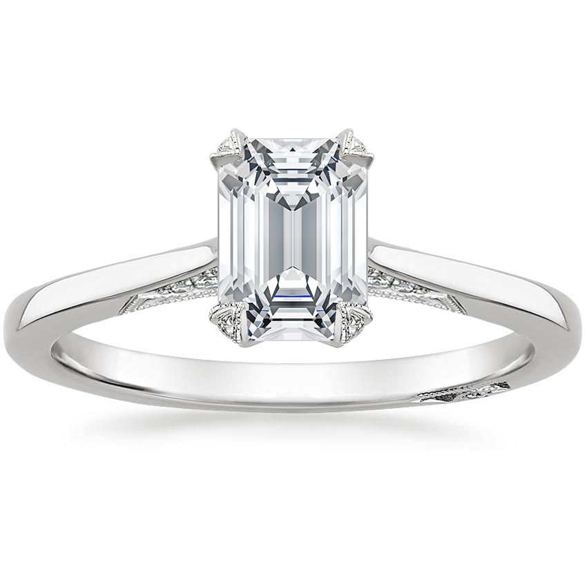 1.25 Karat Emerald Kesim Hidden Halo Tasarım Tektaş Laboratuvar Pırlanta Yüzük - Zurich