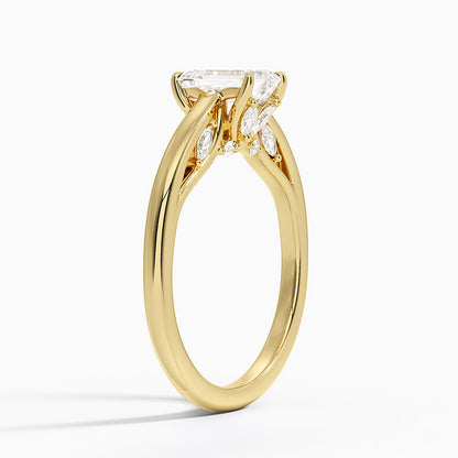 1.30 Emerald Kesim Hidden Halo Tasarım Tektaş Laboratuvar Pırlanta Yüzük - Dalara