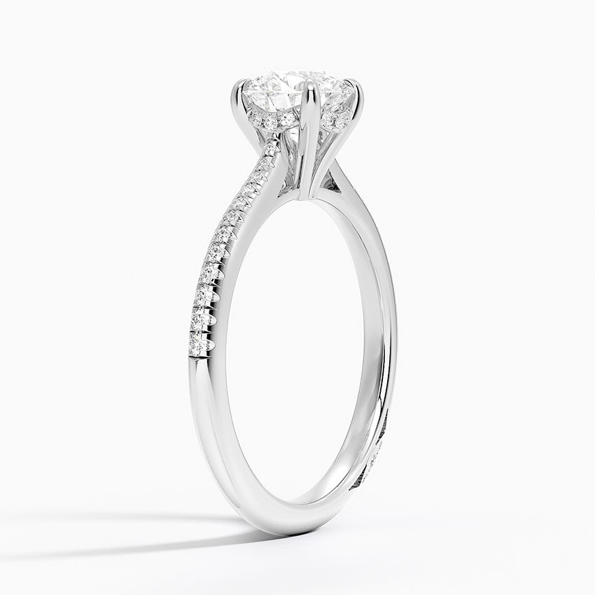 1.60 Carat Princess Halo Design Solitaire Lab Diamond Ring 18K - Florina 