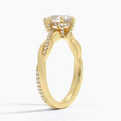1.60 Carat Princess Halo Design Solitaire Lab Diamond Ring 18K - Florina 