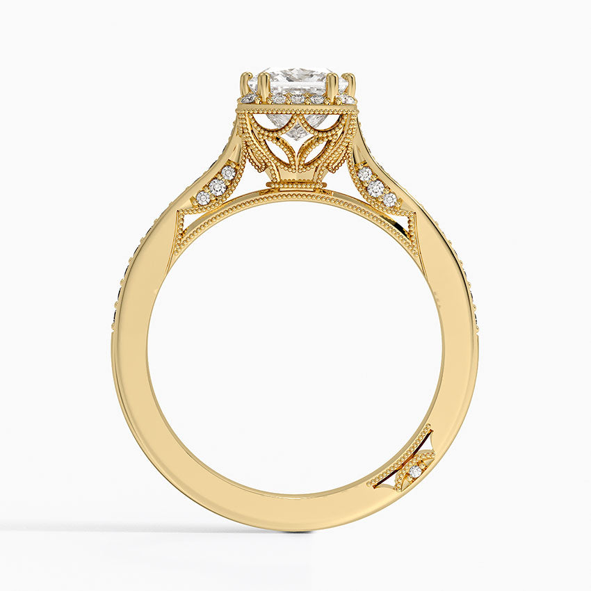 1.50 Prenses Kesim Halo Tasarım Tektaş Laboratuvar Pırlanta Yüzük 18K - Tilara