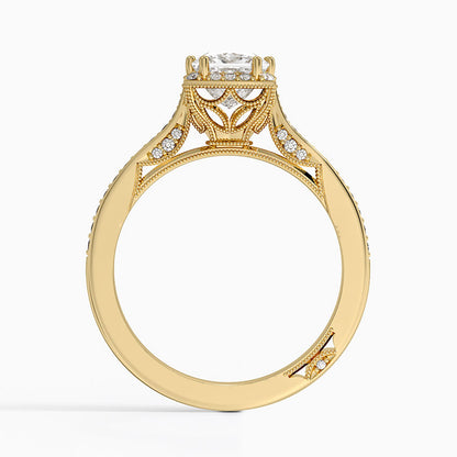 1.50 Prenses Kesim Halo Tasarım Tektaş Laboratuvar Pırlanta Yüzük 18K - Tilara