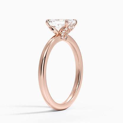 1.15 Emerald Kesim Hidden Halo Tasarım Tektaş Laboratuvar Pırlanta Yüzük - Vilora