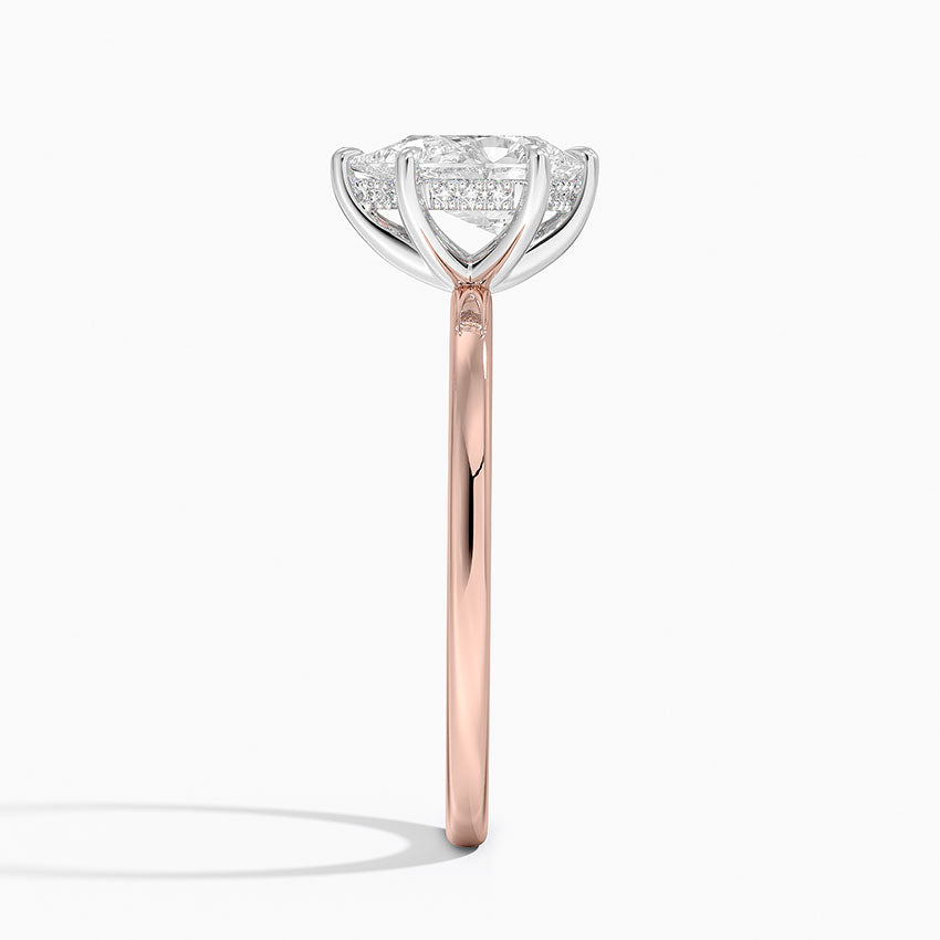 1.10 Karat Damla Kesim Hidden Halo Tasarım Tektaş Laboratuvar Pırlanta Yüzük 18K  - Elora - Bold Diamonds