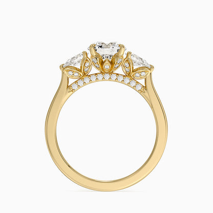 1.60 Carat Princess Halo Design Solitaire Lab Diamond Ring 18K - Florina 