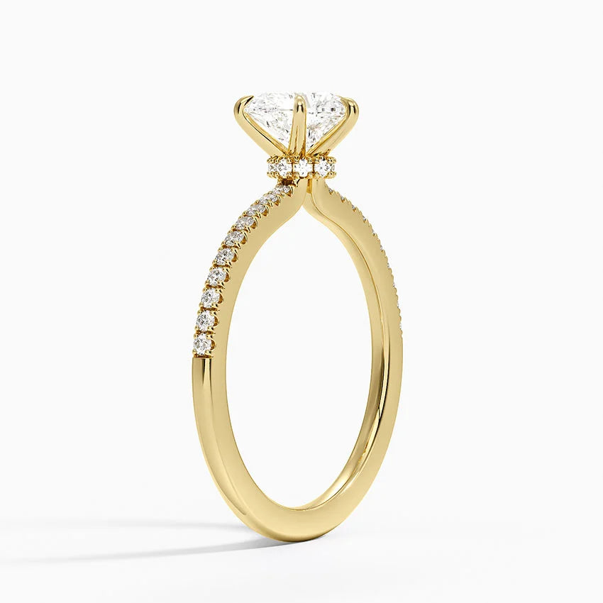 1.25 Karat Kalp Kesim Hidden Halo Tasarım Tektaş Laboratuvar Pırlanta Yüzük - Filora - Bold Diamonds