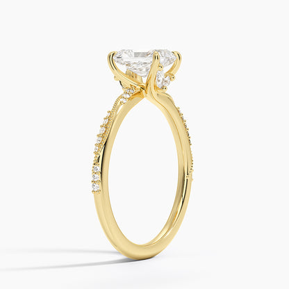 1.60 Carat Princess Halo Design Solitaire Lab Diamond Ring 18K - Florina 