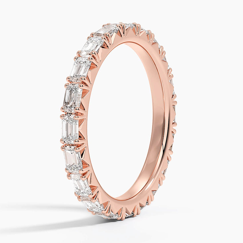 Tam Tur 1,00 Karat Emerald Kesim Laboratuvar Pırlanta Yüzük 18K - Bold Diamonds