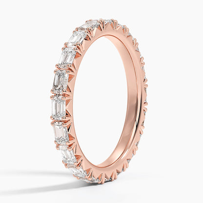 Tam Tur 1,00 Karat Emerald Kesim Laboratuvar Pırlanta Yüzük 18K - Bold Diamonds