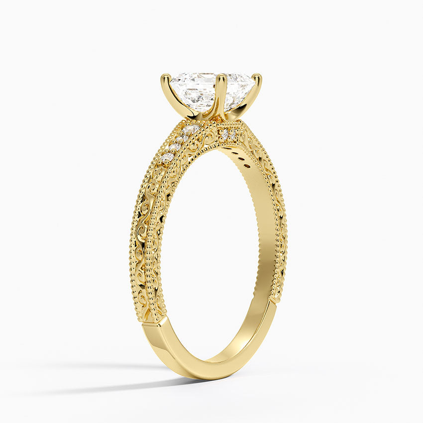 1.15 Karat Asscher Kesim Hidden Halo Tasarım Tektaş Laboratuvar Pırlanta Yüzük - Venice