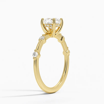 1.20 Cushion Kesim Hidden Halo Tasarım Tektaş Laboratuvar Pırlanta Yüzük - Zelora