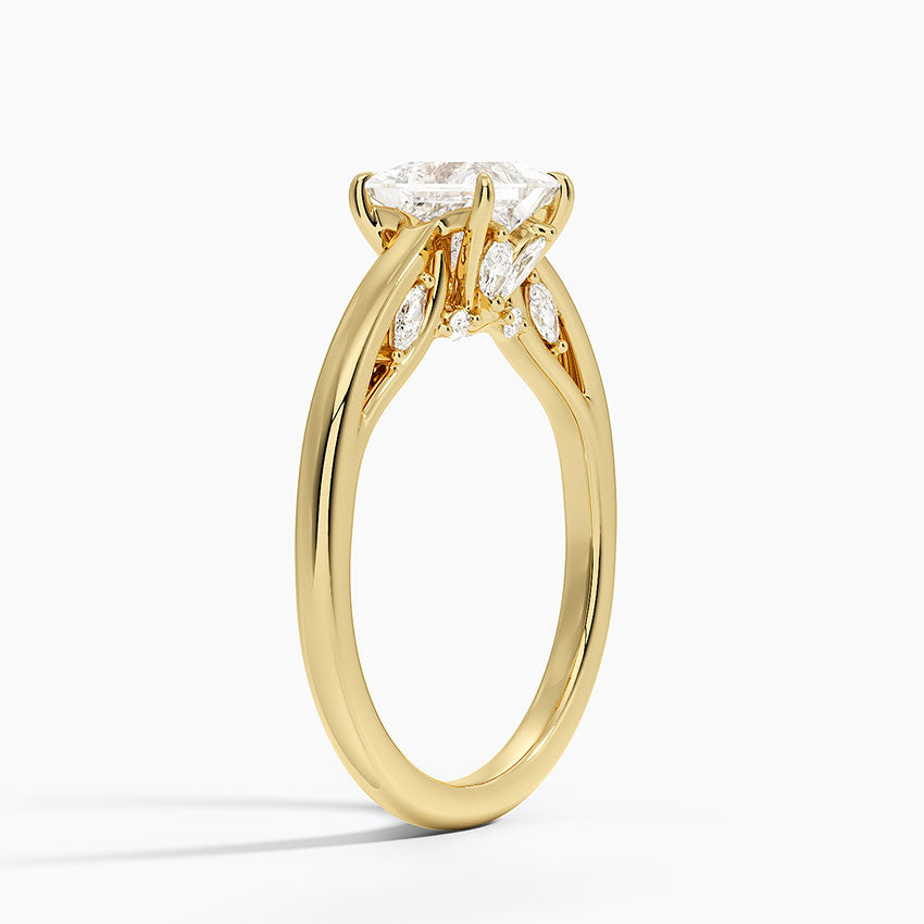 1.30 Princess Kesim Hidden Halo Tasarım Tektaş Laboratuvar Pırlanta Yüzük - Dalara