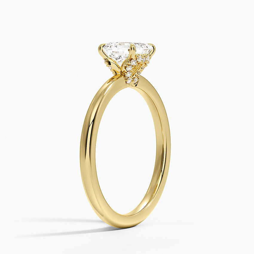 1.15 Karat Asscher Kesim Hidden Halo Tasarım Tektaş Laboratuvar Pırlanta Yüzük - Lyon