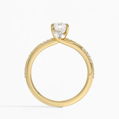 1.60 Carat Princess Halo Design Solitaire Lab Diamond Ring 18K - Florina 
