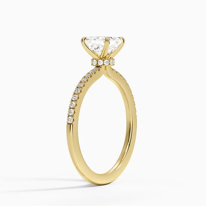 1.60 Carat Princess Halo Design Solitaire Lab Diamond Ring 18K - Florina 