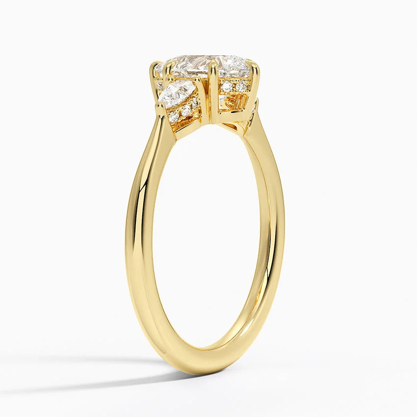 1.60 Carat Princess Halo Design Solitaire Lab Diamond Ring 18K - Florina 