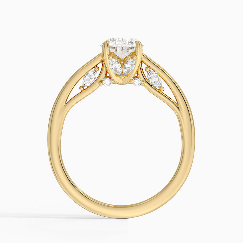 1.30 Karat Oval Kesim Hidden Halo Tasarım Tektaş Laboratuvar Pırlanta Yüzük - Salzburg