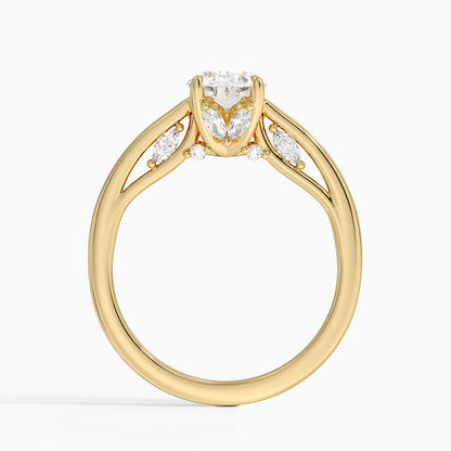 1.30 Oval Kesim Hidden Halo Tasarım Tektaş Laboratuvar Pırlanta Yüzük - Dalara