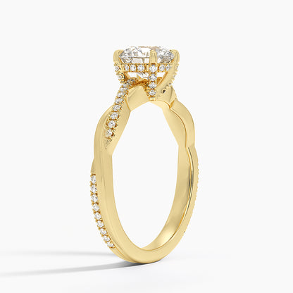 1.60 Carat Princess Halo Design Solitaire Lab Diamond Ring 18K - Florina 