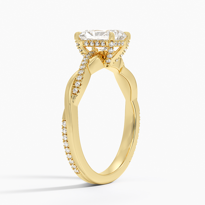 1.25 Karat Radiant Kesim Hidden Halo Tasarım Tektaş Laboratuvar Pırlanta Yüzük  - Riga