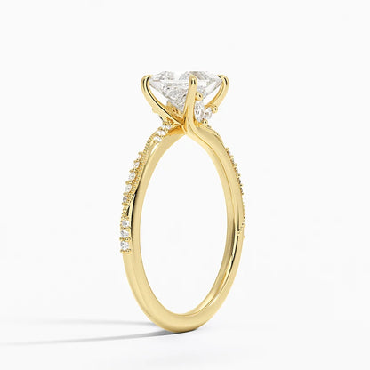 1.60 Carat Princess Halo Design Solitaire Lab Diamond Ring 18K - Florina 