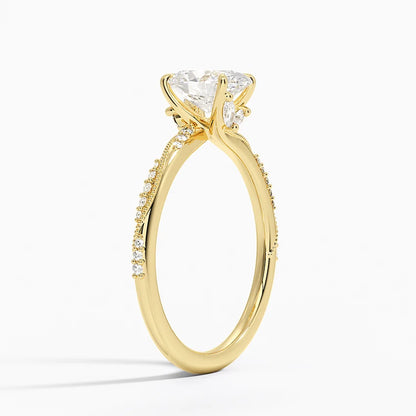 1.60 Carat Princess Halo Design Solitaire Lab Diamond Ring 18K - Florina 