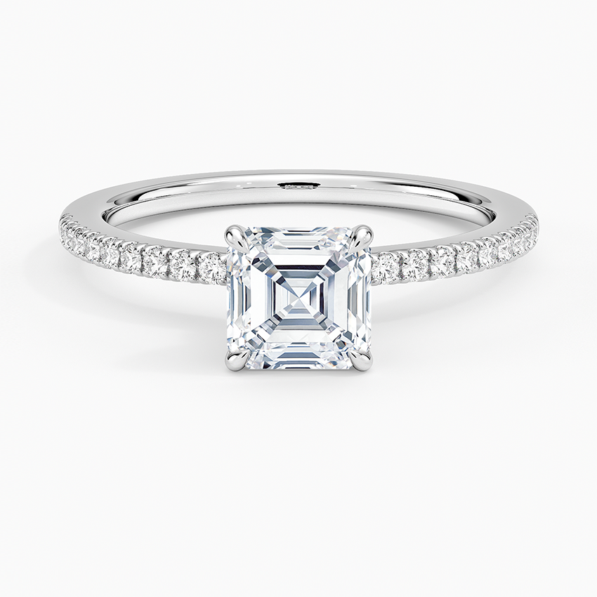 1.25 Karat Asscher Kesim Hidden Halo Tasarım Tektaş Laboratuvar Pırlanta Yüzük - Filora - Bold Diamonds