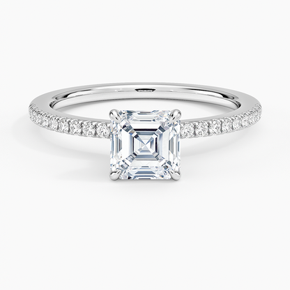 1.60 Carat Princess Halo Design Solitaire Lab Diamond Ring 18K - Florina 