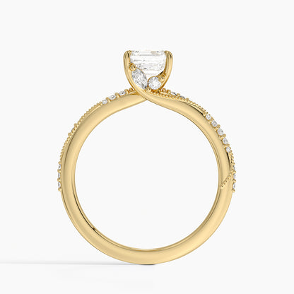 1.60 Carat Princess Halo Design Solitaire Lab Diamond Ring 18K - Florina 