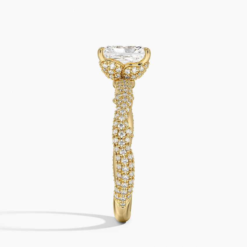 1.75 Karat Radiant Kesim Hidden Halo Tasarım Tektaş Laboratuvar Pırlanta Yüzük - Sorrento